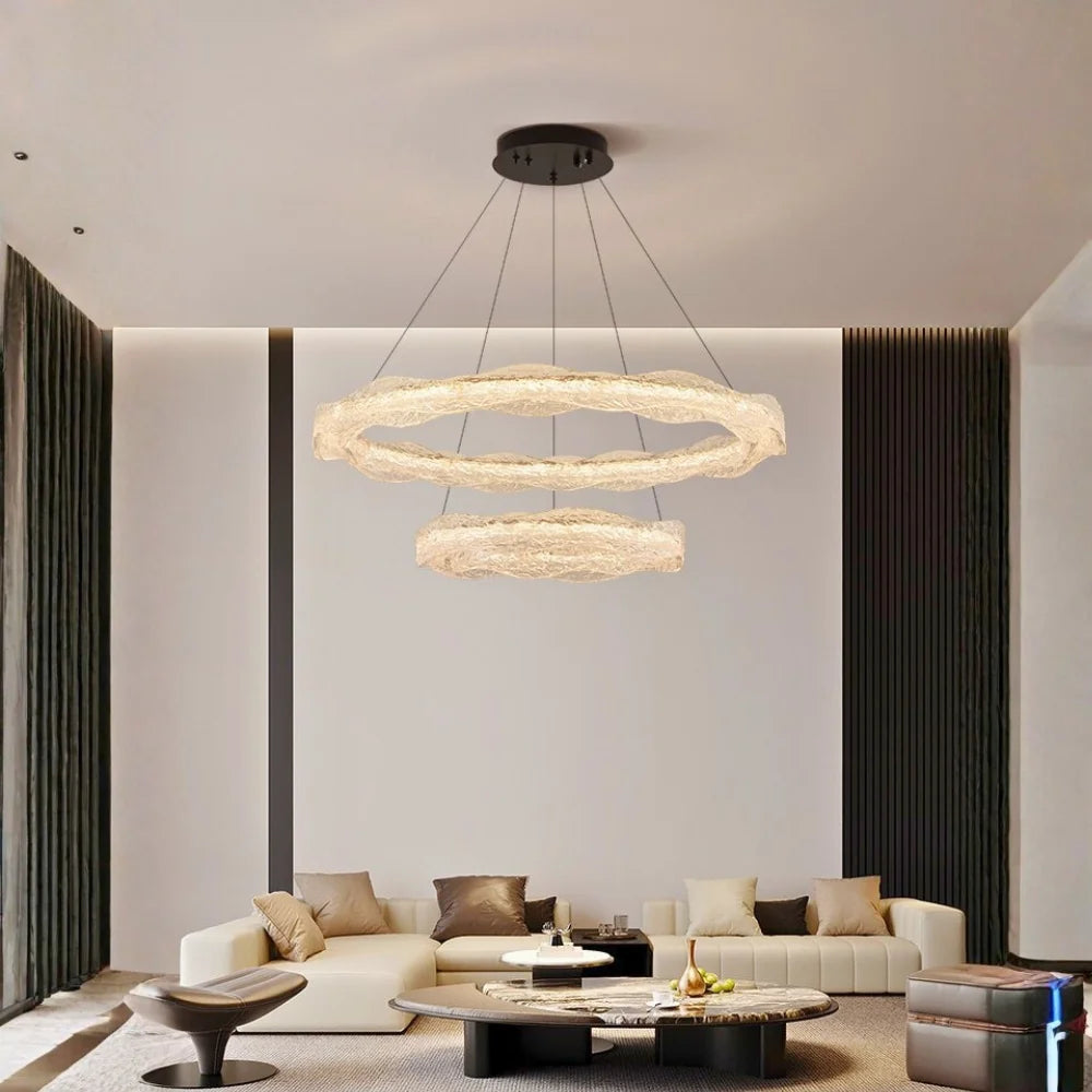 living room led black chandelier