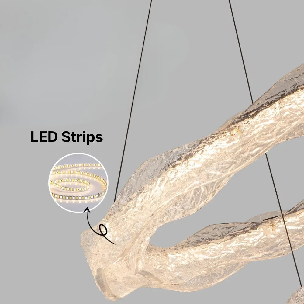 Soren Modern LED Crystal-Effect Resin Chandelier for Living Rooms & Dining Areas