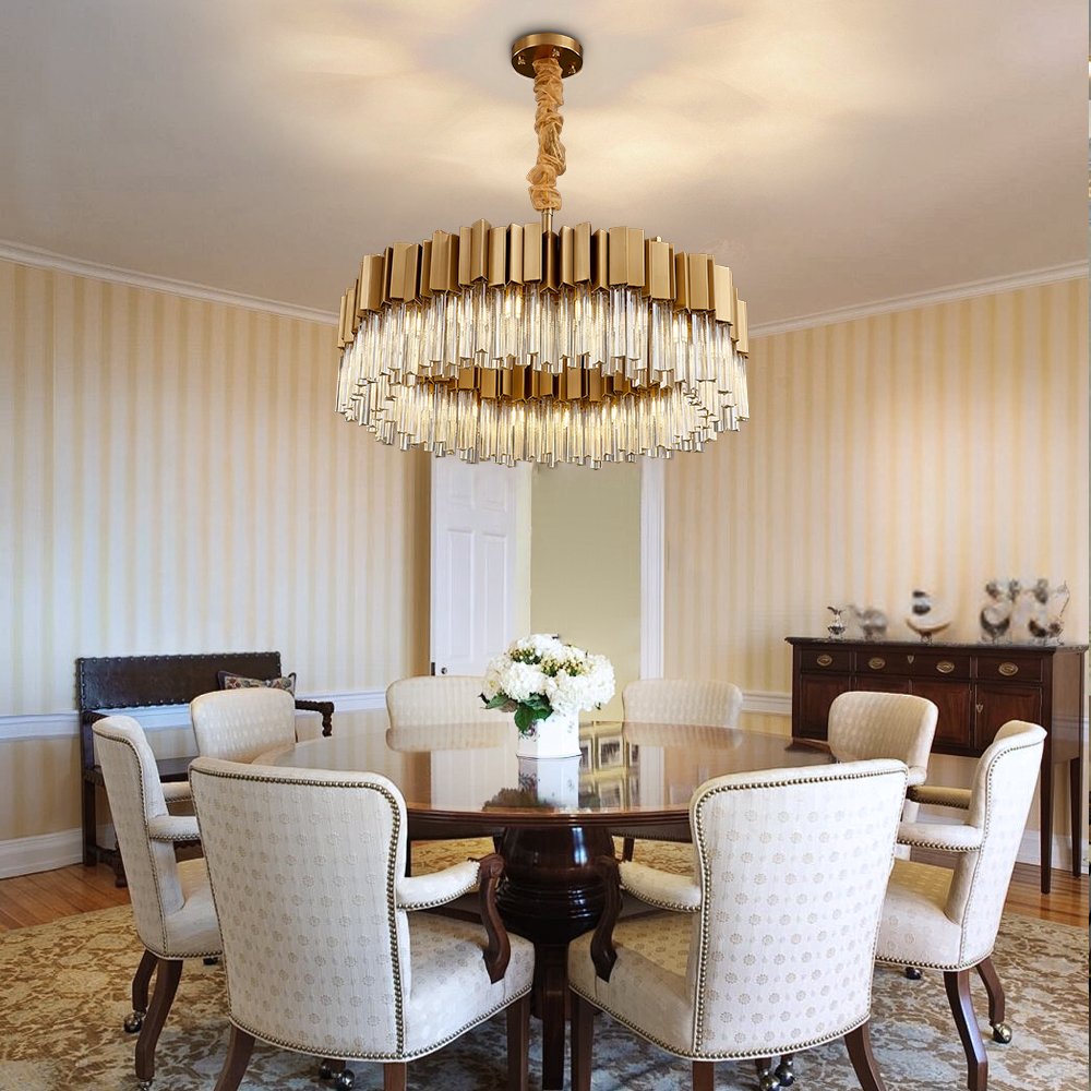 Sunny Chandelier-Modern Luxury Brushed Gold Crystal Light