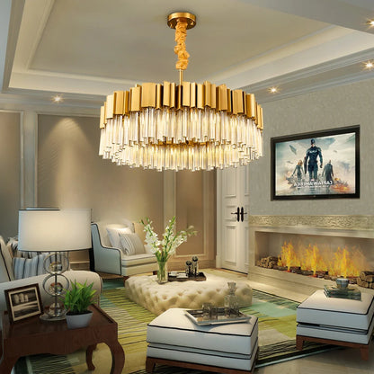 Sunny Gold and Crystal Chandelier​