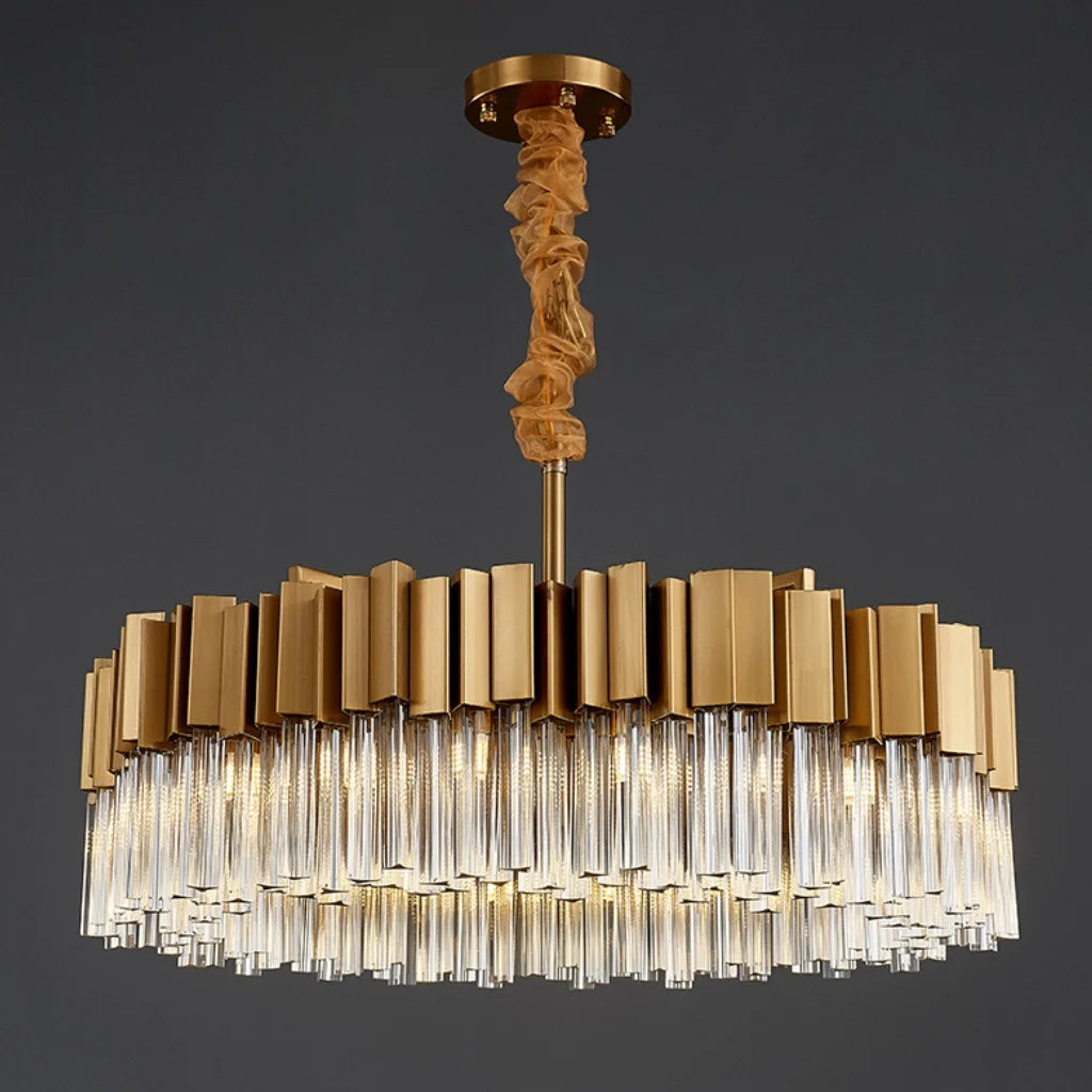 Sunny Gold and Crystal Chandelier​