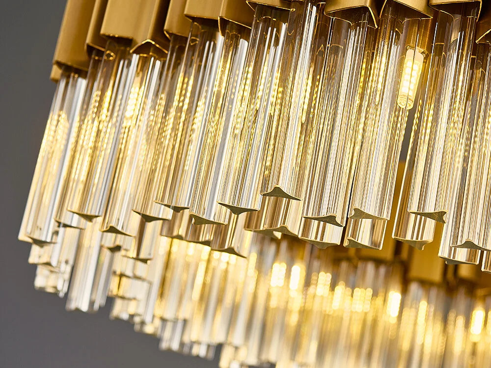chandelier over dining table