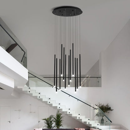Swirl Chandelier-Luxury Black/Gold Pendant Stair Light Fixtures