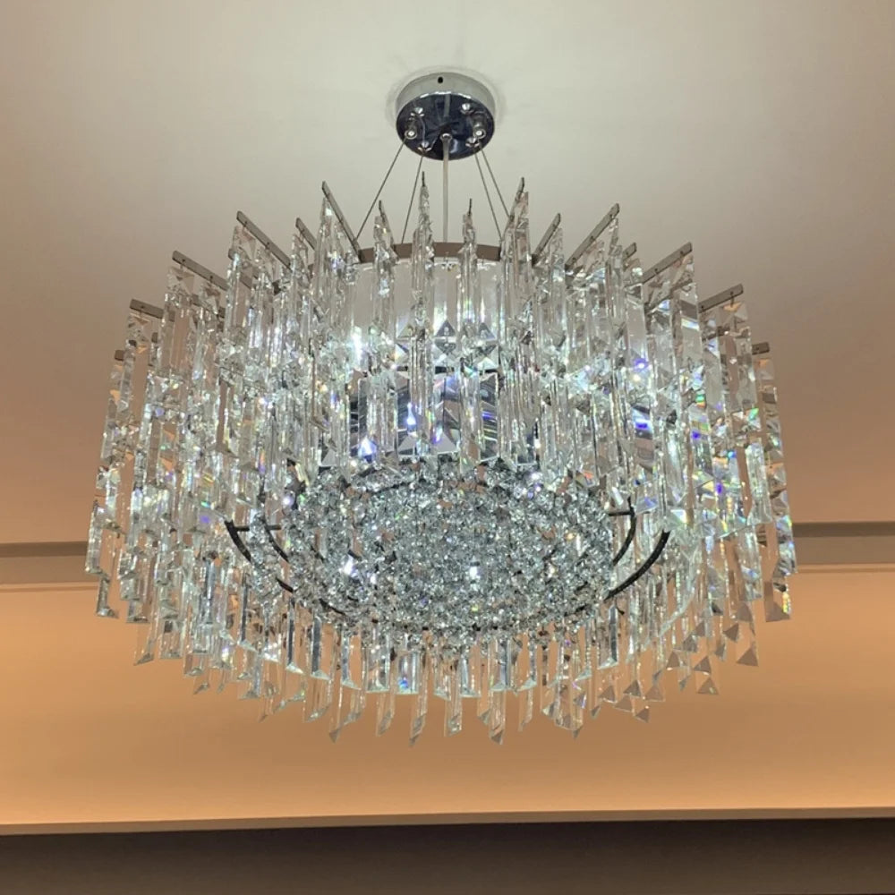 Chrome crystal chandelier