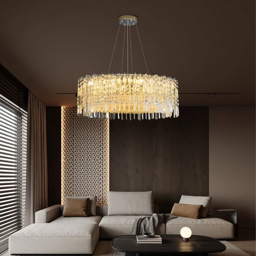 round crystal chandelier