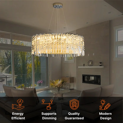 round crystal chandelier