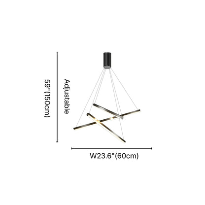 Vect Modern Black LED Linear Staircase Chandelier for Tall Foyers & Stairwells