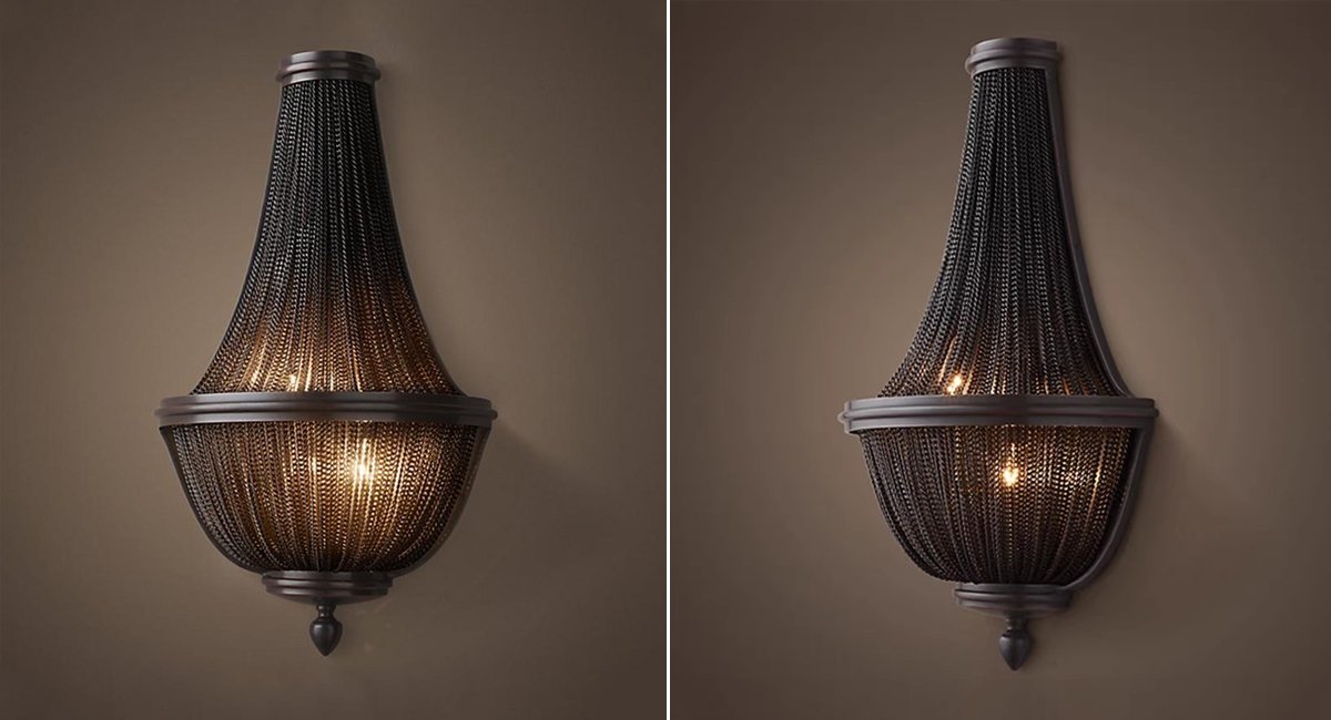 Veil sconce-Aluminum LED Black Wall Lights Real Shot