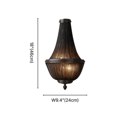 Veil Black Aluminum Chain Modern LED Wall Light for Bedroom & Living Room