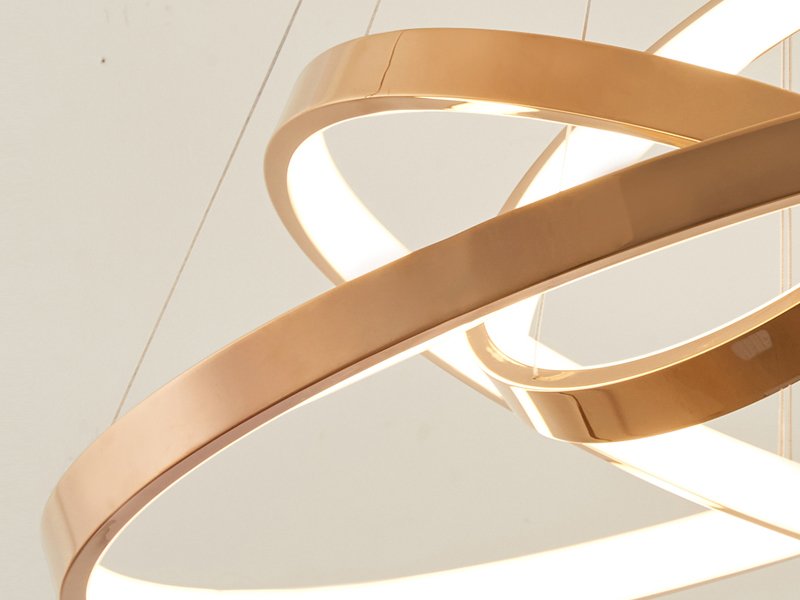 Velo Chandelier-Modern Gold Rings Hanging Light Fixtures For Living Room Detail