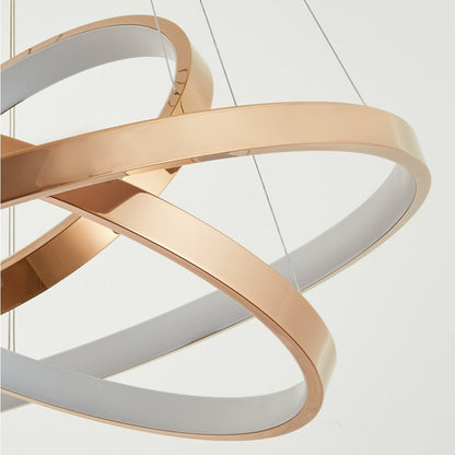 Velo Chandelier-Modern Gold Rings Hanging Light Fixtures For Living Room Detail