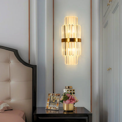 gold crystal wall light