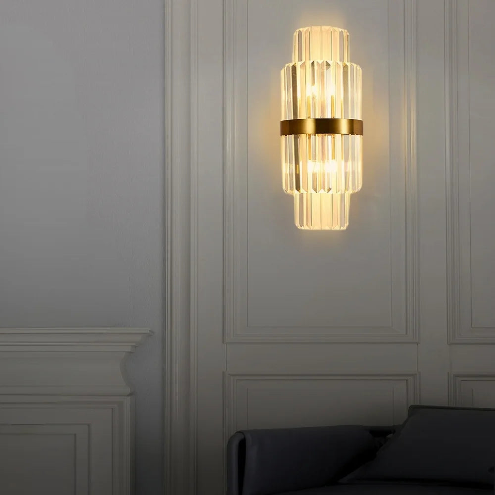 gold crystal wall light
