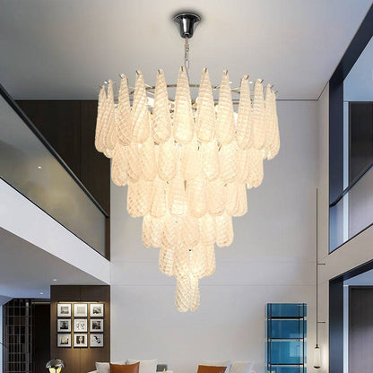 Verta Chandelier-Foyer Classic White Glass Light Fixtures