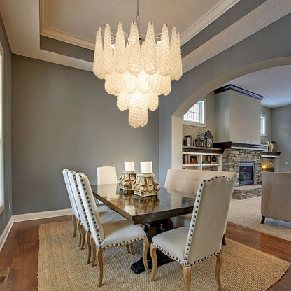 Verta Chandelier-Foyer Classic White Glass Light Fixtures