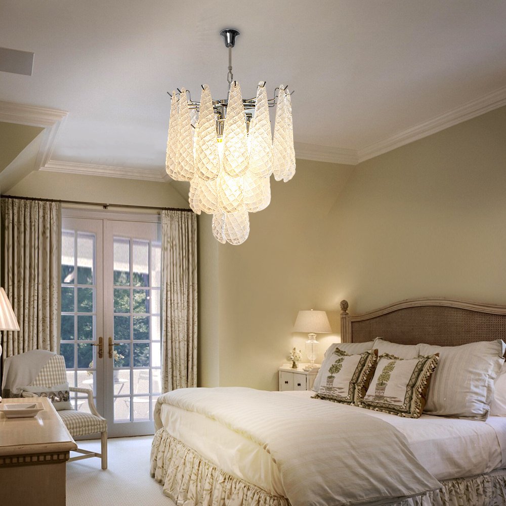 Verta Chandelier-Foyer Classic White Glass Light Fixtures