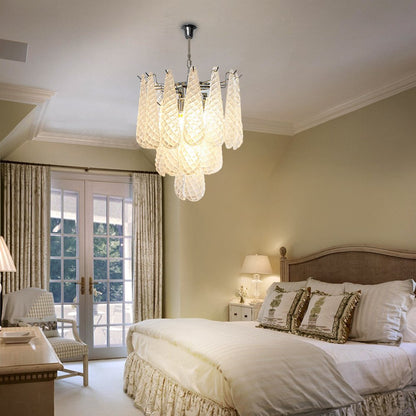 Verta Chandelier-Foyer Classic White Glass Light Fixtures