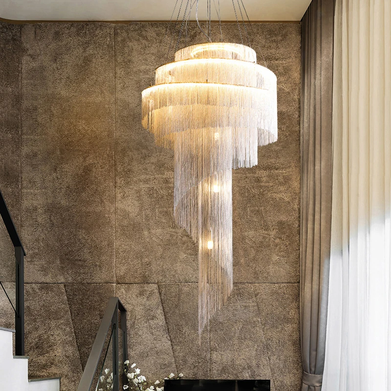 Viel Staircase Chandelier - Large Modern Foyer/Entryway Lighting