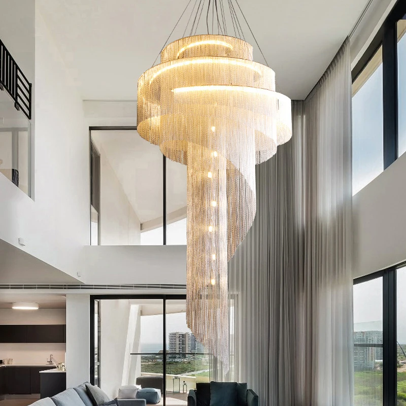 Viel Staircase Chandelier - Large Modern Foyer/Entryway Lighting
