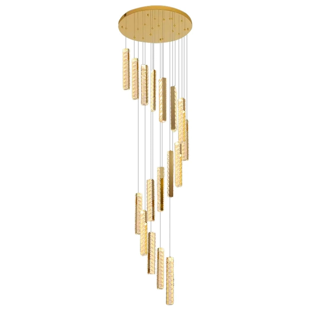 large modern gold chandelier