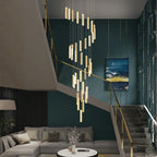 modern gold chandelier for staircase