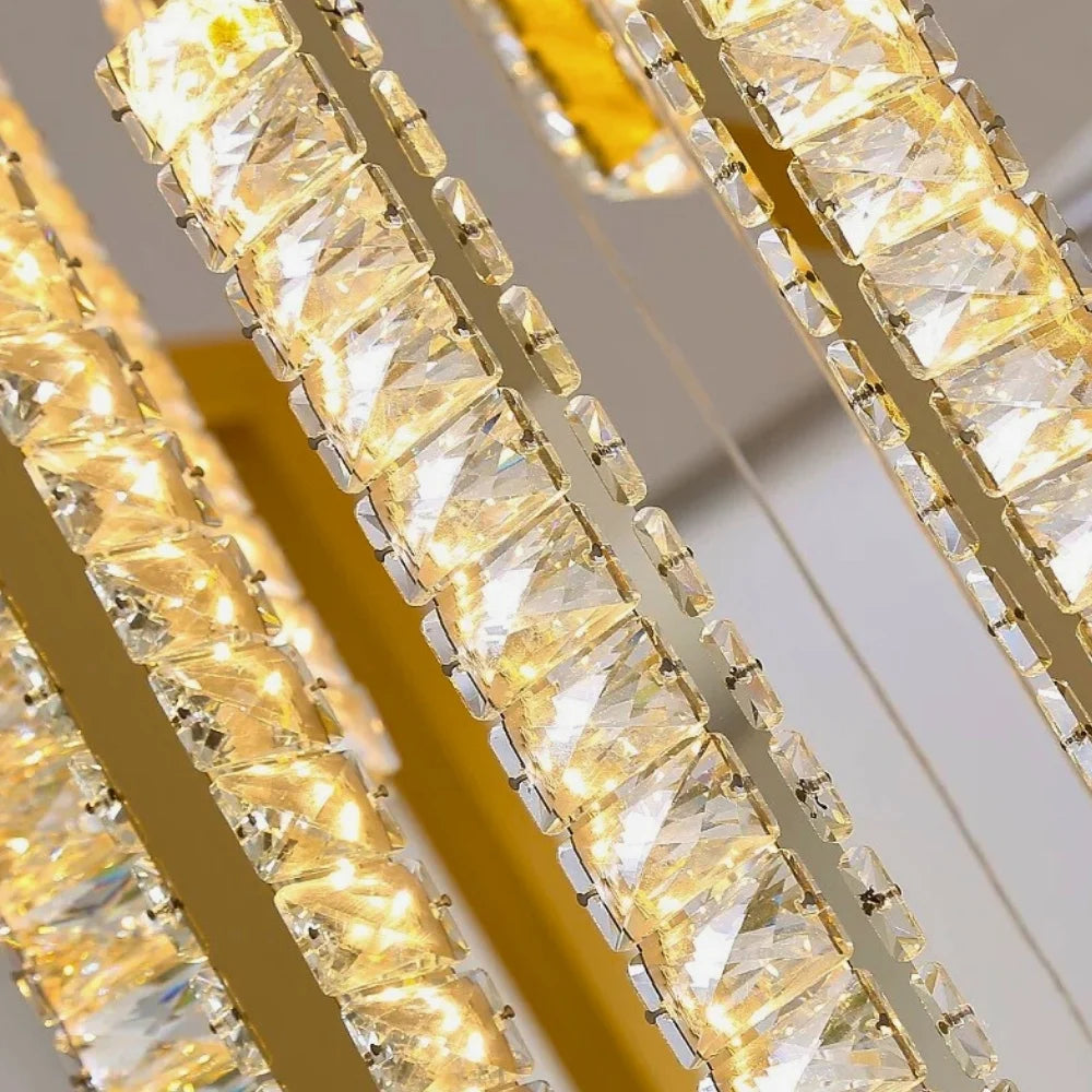 Viva Modern Crystal Staircase Chandelier for Tall Foyers & Stairwells