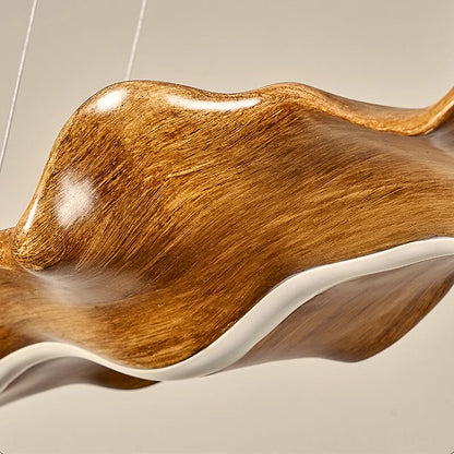 Wave Pendant Light-Creative Faux Wood Pendant Light For Dining Room/lsland Detail