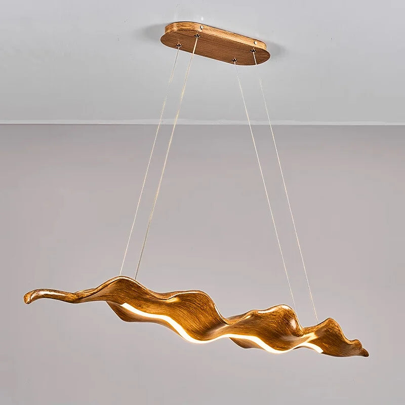 Wave Pendant Light-Creative Faux Wood Pendant Light For Dining Room/lsland