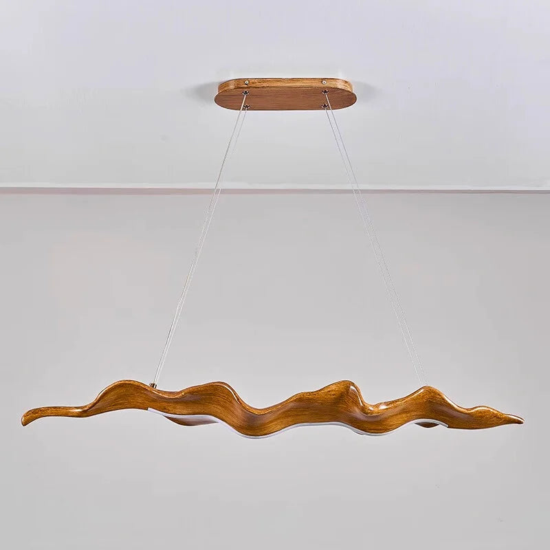 Wave Pendant Light-Creative Faux Wood Pendant Light For Dining Room/lsland