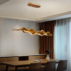Wave Faux Wood LED Pendant Light for Dining Room & Kitchen Island