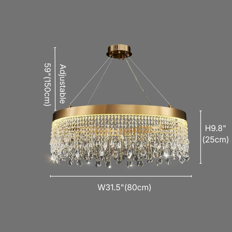 Zara Gold Crystal Chandelier for Living Room & Dining Room