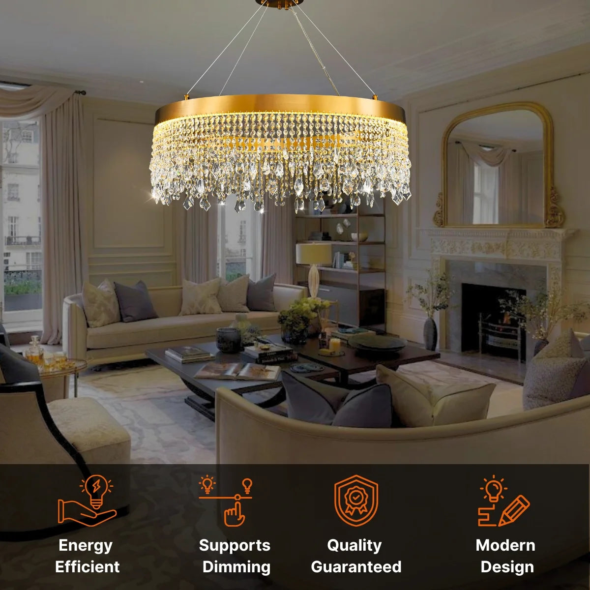Chandelier with Crystals