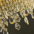 Zara Gold Rectangular Crystal Pendant Light for Dining Room