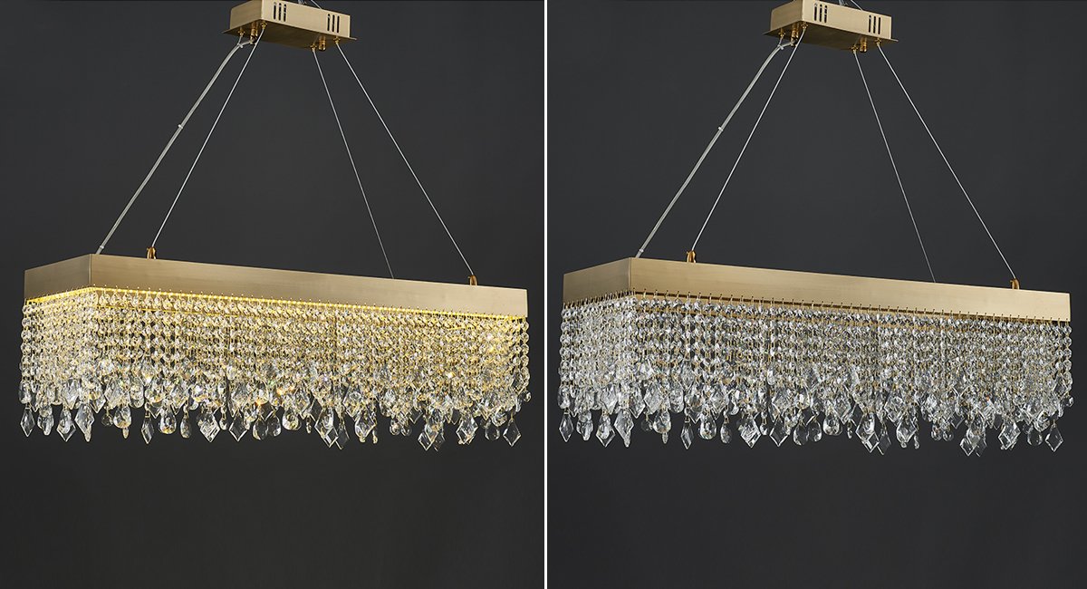 Zara Pendant Light-Rectangle Dining Room Chandelier Lighting-Real Shot