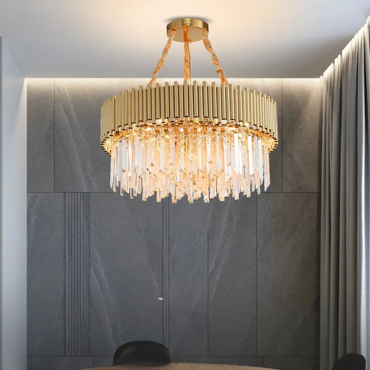 antique gold and crystal chandelier