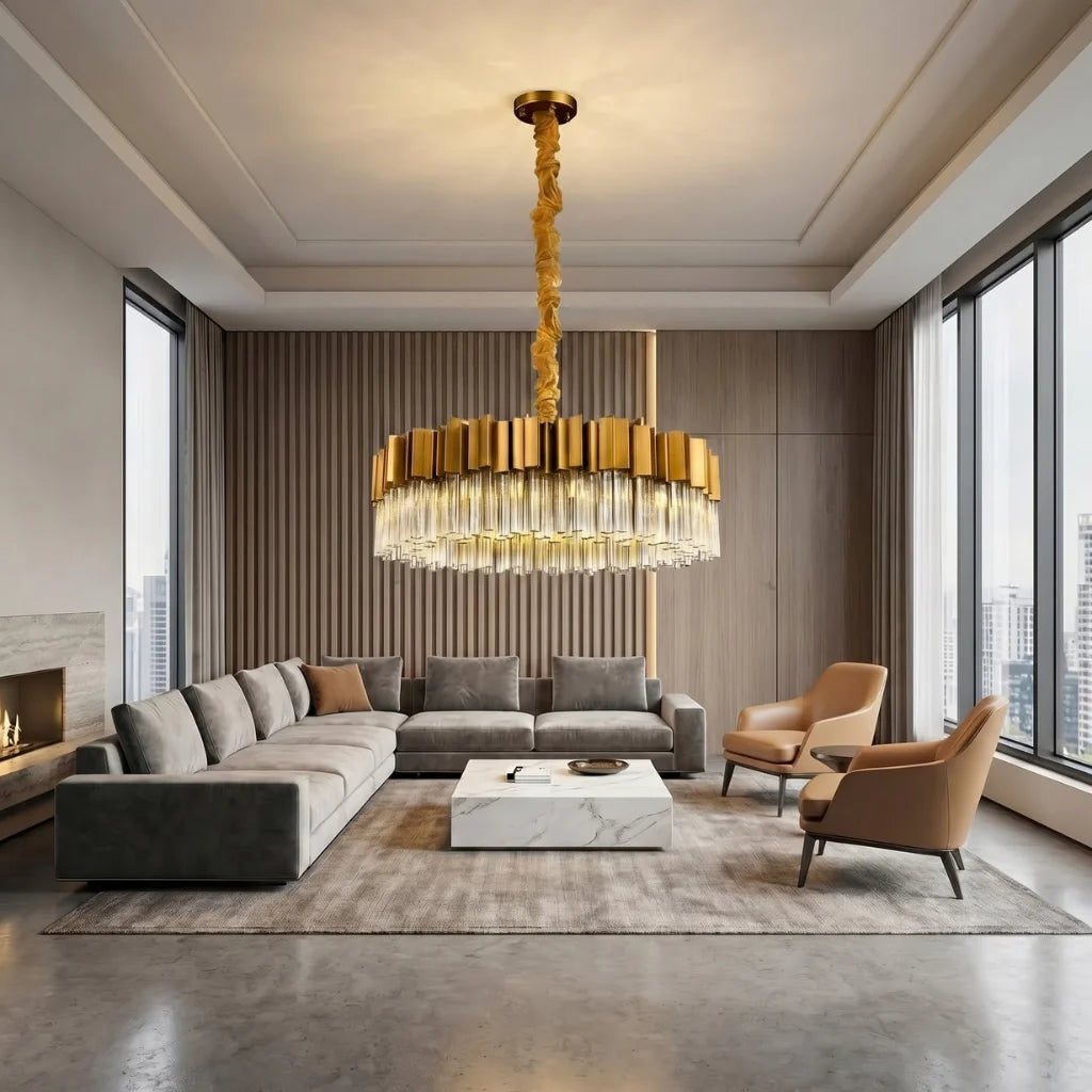 antique gold and crystal chandelier