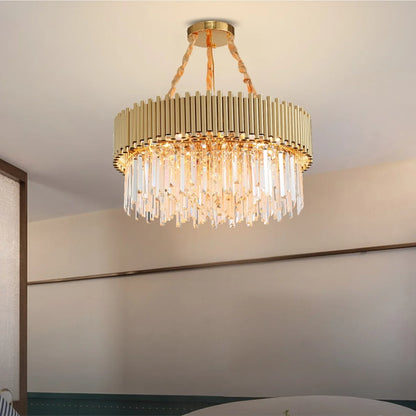 modern gold and crystal chandelier