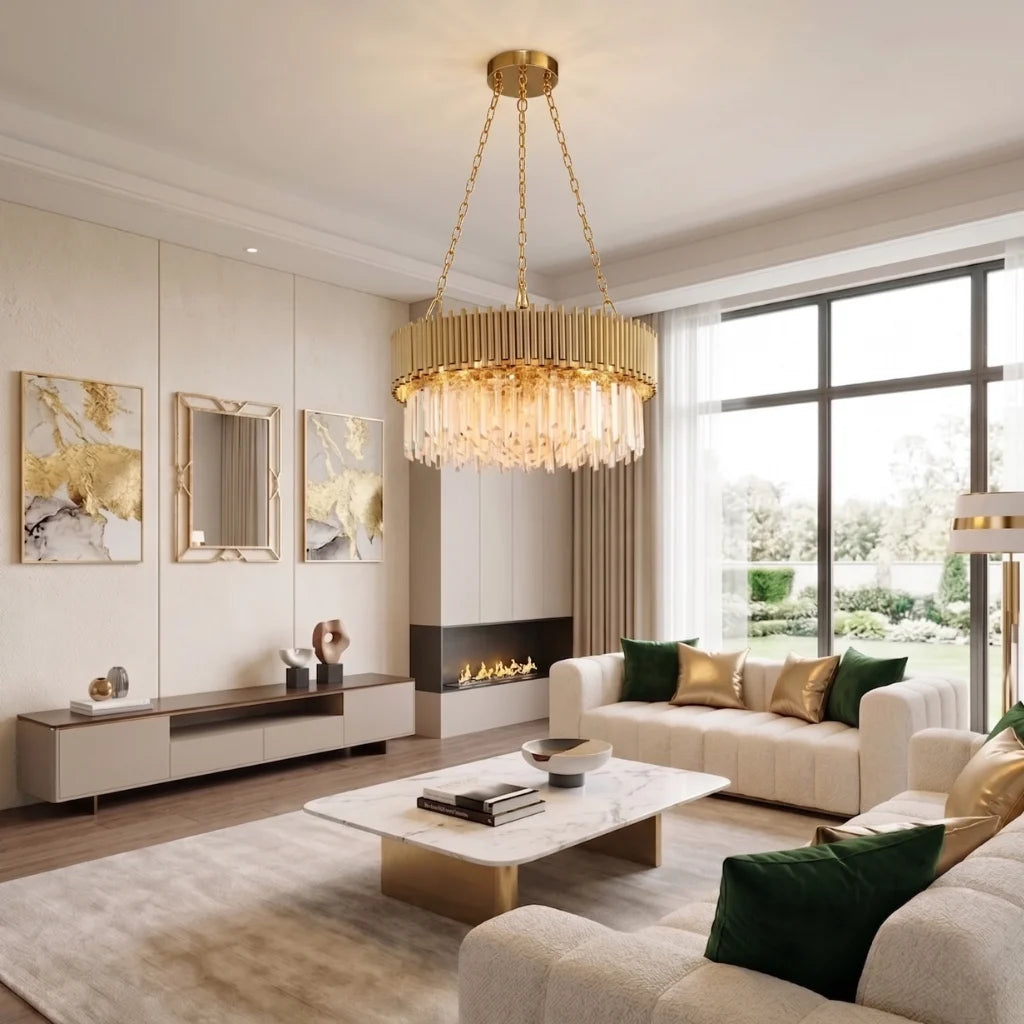 antique gold and crystal chandelier