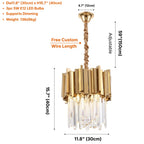 Modern crystal pendant lamp by YOOGEE for elegant living room and dining area decor