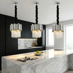 Modern crystal pendant lamp by YOOGEE for elegant living room and dining area decor