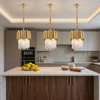 Astra crystal hanging light fixture for upscale home interior lighting by YOOGEE