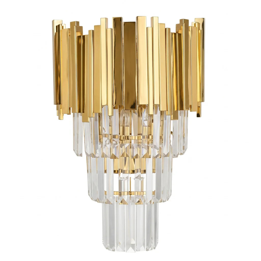 Astra decorative crystal wall sconce for upscale modern home interiors