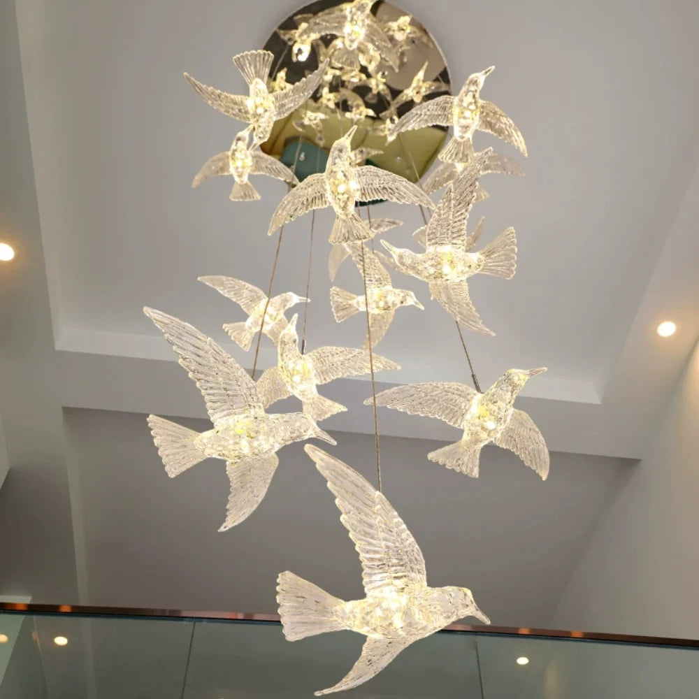 luxury led bird chandelier