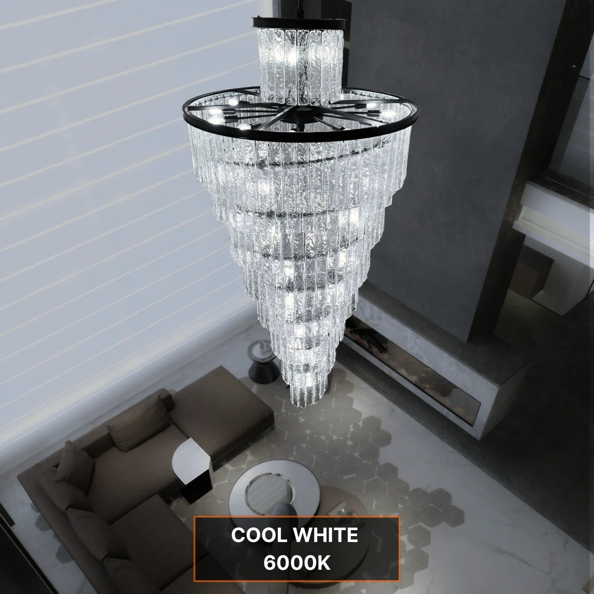 black and glass pendant light