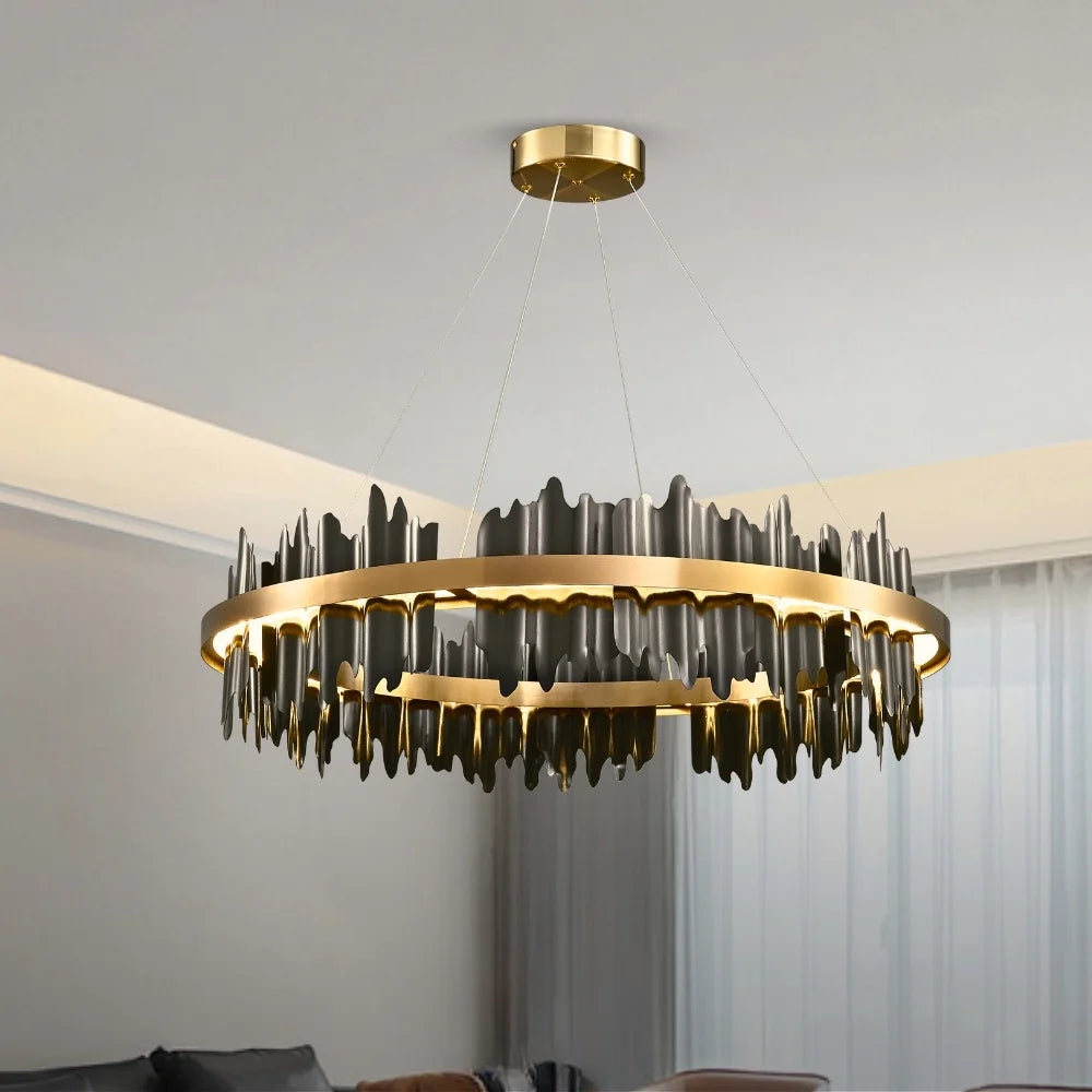 black and gold chandelier