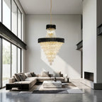 black and gold chandelier for dining room
