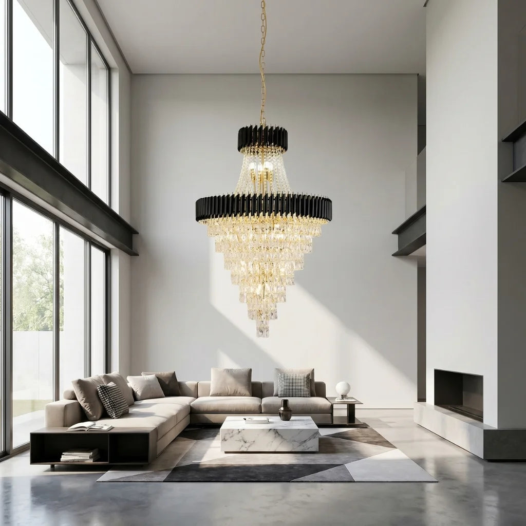 black and gold chandelier for dining room