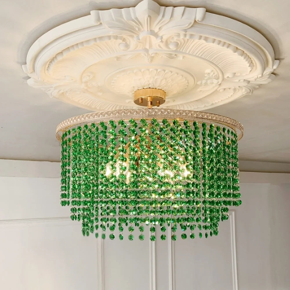 black and gold chandelier with crystals