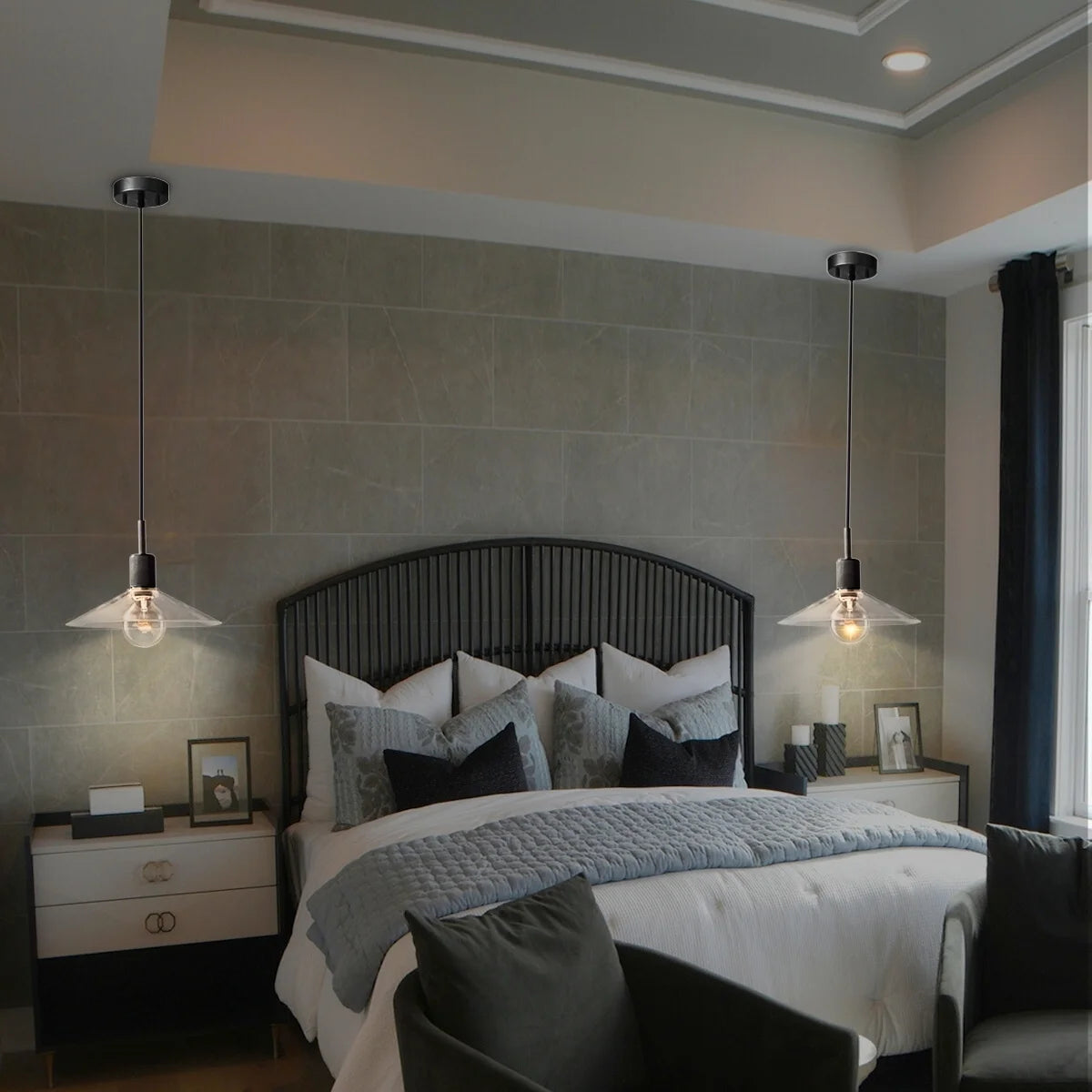 black and gold dome pendant light​