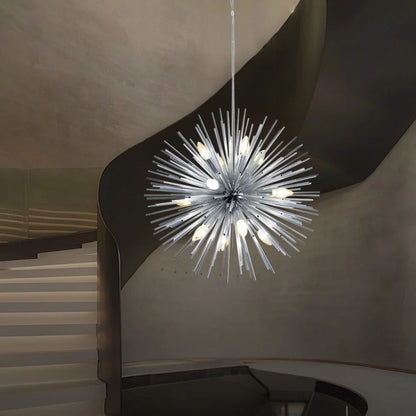 black and gold drum chandelier